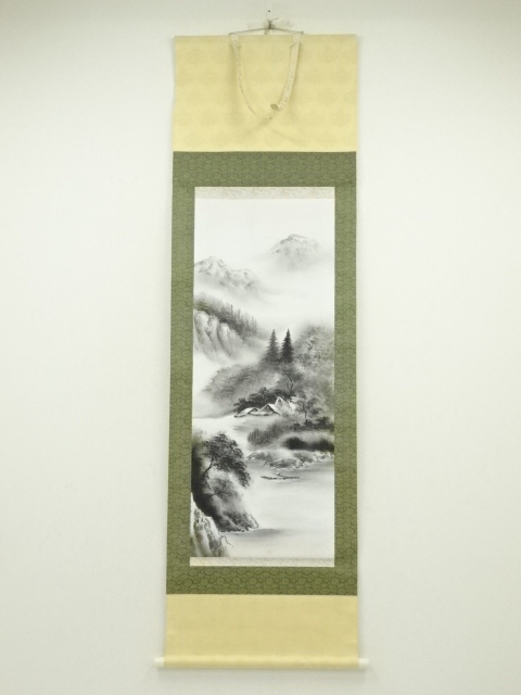 JAPANESE HANGING SCROLL / HAND PAINTED / LANDSCAPE 